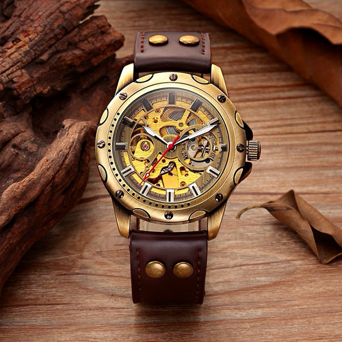 Men skeleton dial analog - men's,